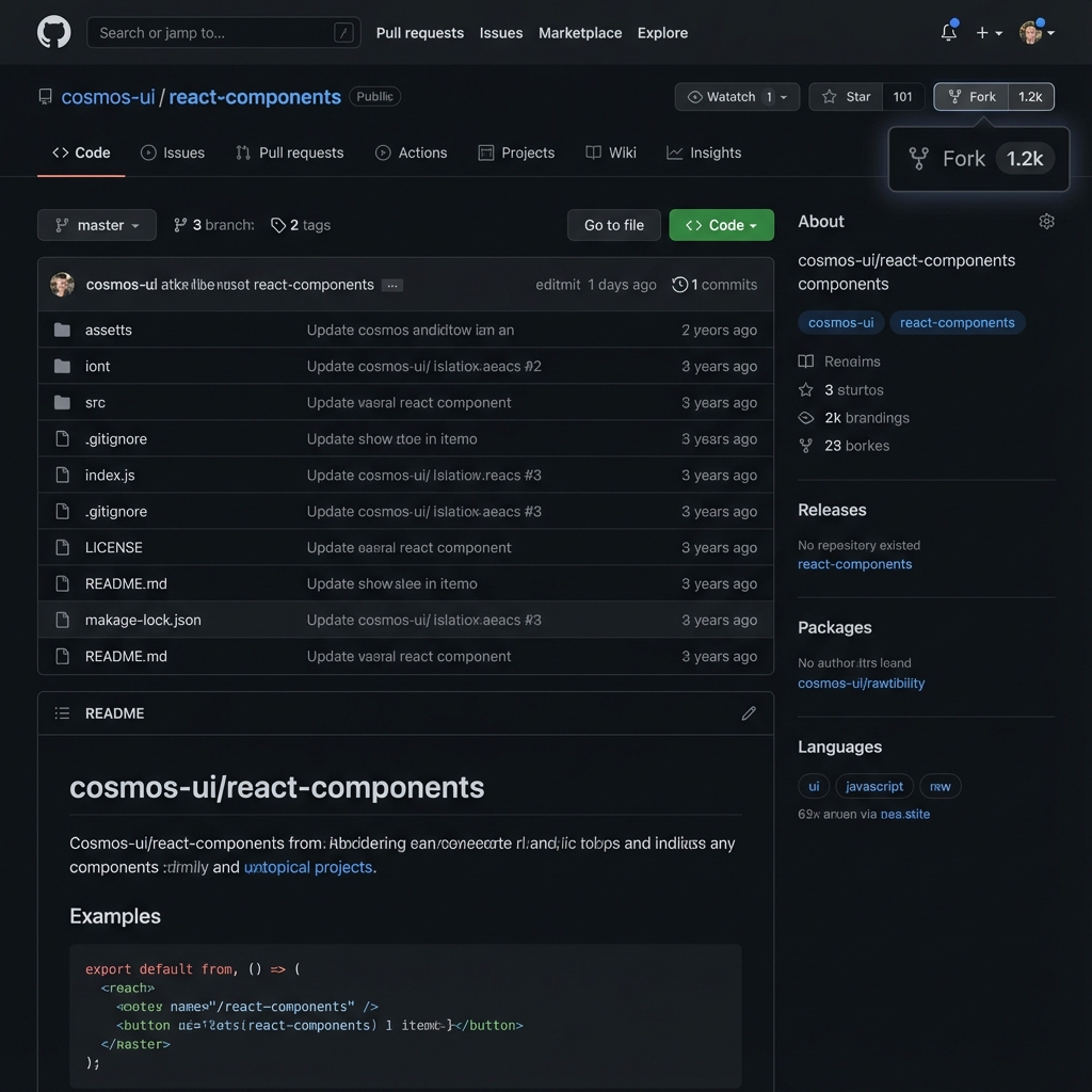 GitHub Fork Button Location